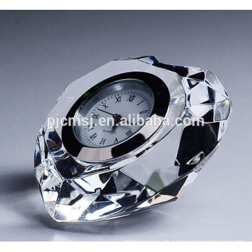 Reloj de diamante de cristal con forma de corazón para centros de mesa de boda